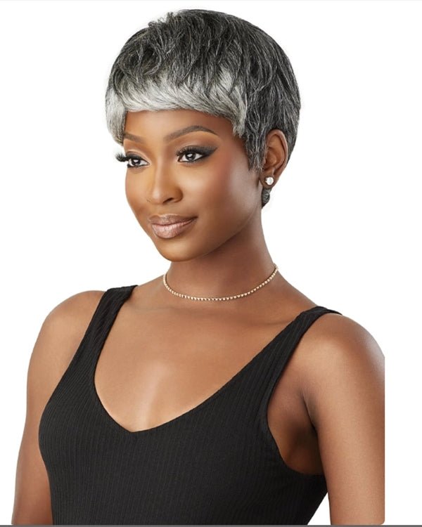 Outre 100% Human Hair Fab & Fly Gray Glamour Full Cap Wig - HH ARLETTE - EgoWigs.com