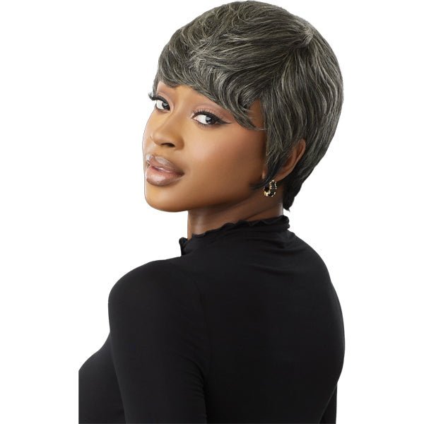 Outre 100% Human Hair Fab & Fly Gray Glamour Full Cap Wig - HH CELIA - EgoWigs.com