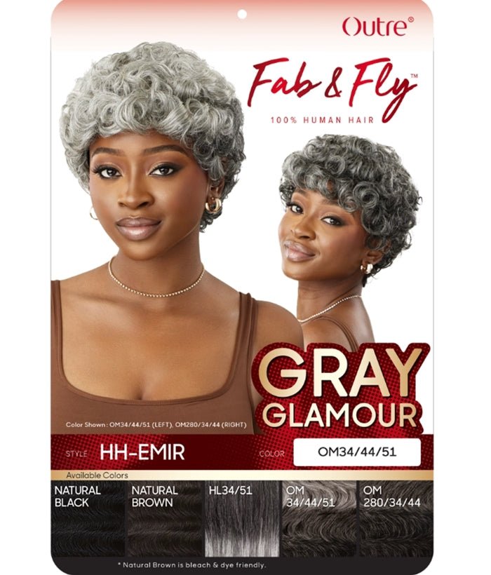 Outre 100% Human Hair Fab & Fly Gray Glamour Wig - EMIR - EgoWigs.com