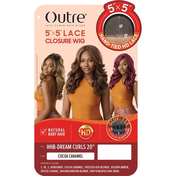 Outre Human Hair Blend 5x5 Lace Closure Wig - HHB DREAM CURLS 20" - EgoWigs.com