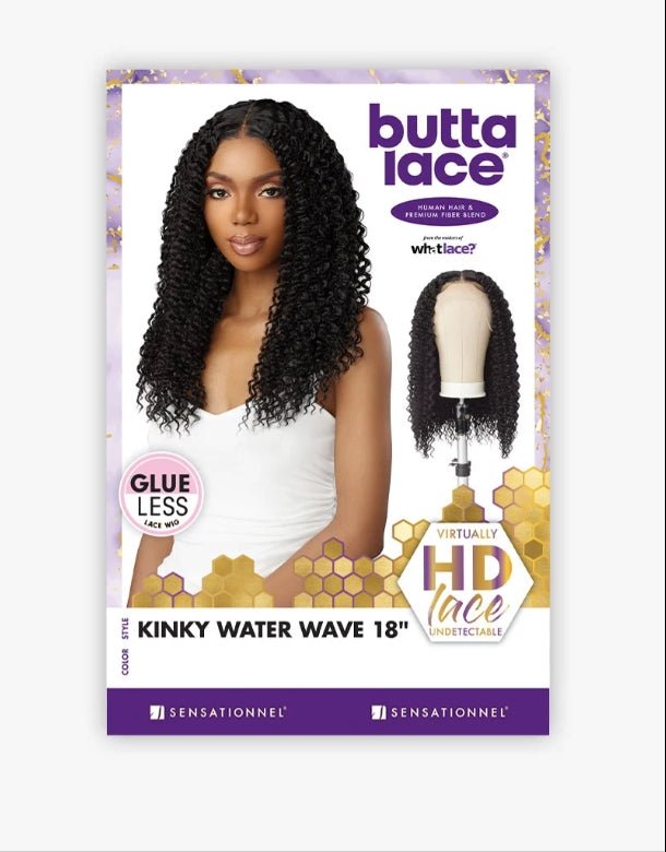 Sensationnel Butta Lace Human Hair Blend Lace Front Wig - KINKY WATER WAVE 18″ - EgoWigs.com