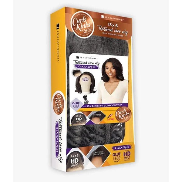 Sensationnel Kinky Edges Kinks & Co 13x6 HD Lace Front Wig - 13x6 KINKY BLOW OUT 12" - EgoWigs.com