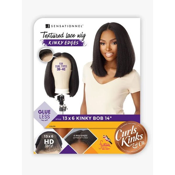 Sensationnel Kinky Edges Kinks & Co 13x6 HD Lace Front Wig - 13x6 KINKY BOB 14" - EgoWigs.com