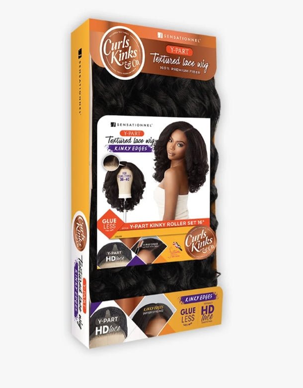 Sensationnel Kinky Edges Kinks & Co Y - Part Lace Wig - KINKY ROLLER SET 16 - EgoWigs.com