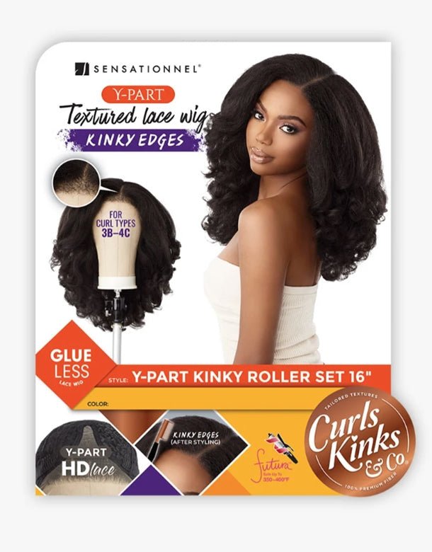 Sensationnel Kinky Edges Kinks & Co Y - Part Lace Wig - KINKY ROLLER SET 16 - EgoWigs.com