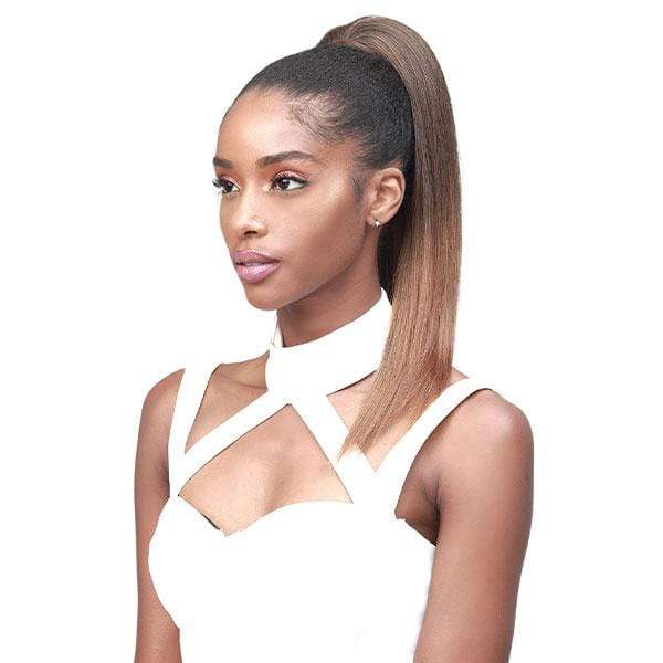 Bobbi Boss Miss Origin Tress Up Human Hair Blend Ponytail - MOD008 YAKY STRAIGHT 18" - EgoWigs.com-NATURAL BLACK