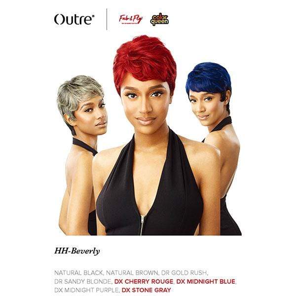 Outre 100% Human Hair Fab & Fly Full Cap Wig Color Queen - BEVERLY - EgoWigs.com-NATURAL BLACK