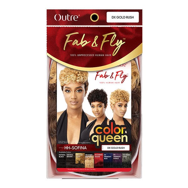 Outre 100% Human Hair Full Wigs Outre 100% Human Hair Fab & Fly Full Cap Wig Color Queen - SOFINA