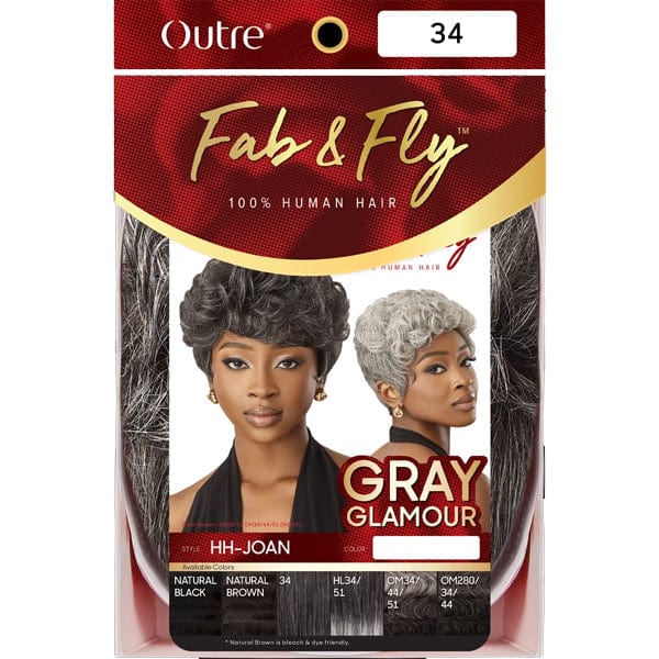 Outre 100% Human Hair Full Wigs Outre 100% Human Hair Fab & Fly Gray Glamour Full Cap Wig - HH JOAN