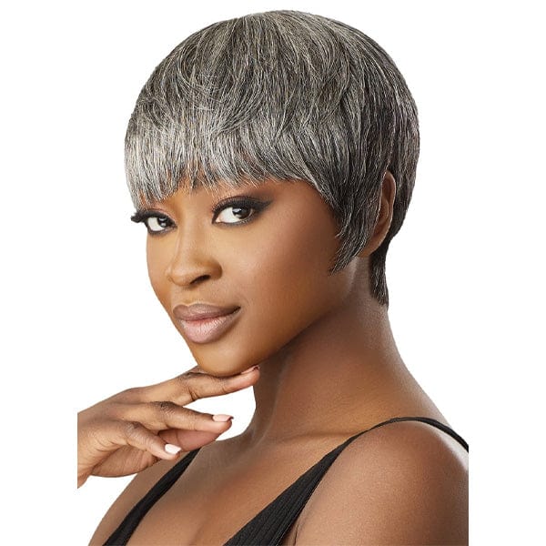 Outre 100% Human Hair Fab & Fly Gray Glamour Full Cap Wig - HH ZAIDA - EgoWigs.com-NATURAL BLACK