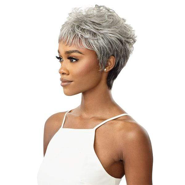 Outre 100% Human Hair Fab & Fly Gray Glamour Wig - THEODORA - EgoWigs.com-NBLK