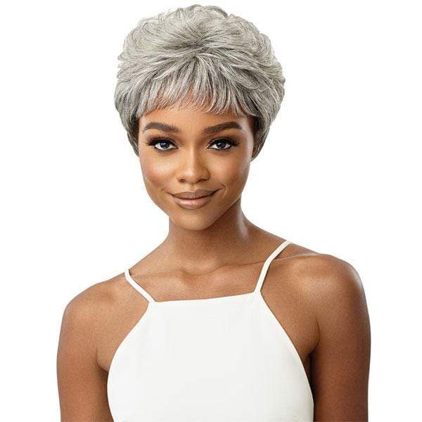 Outre 100% Human Hair Fab & Fly Gray Glamour Wig - THEODORA - EgoWigs.com-NBLK