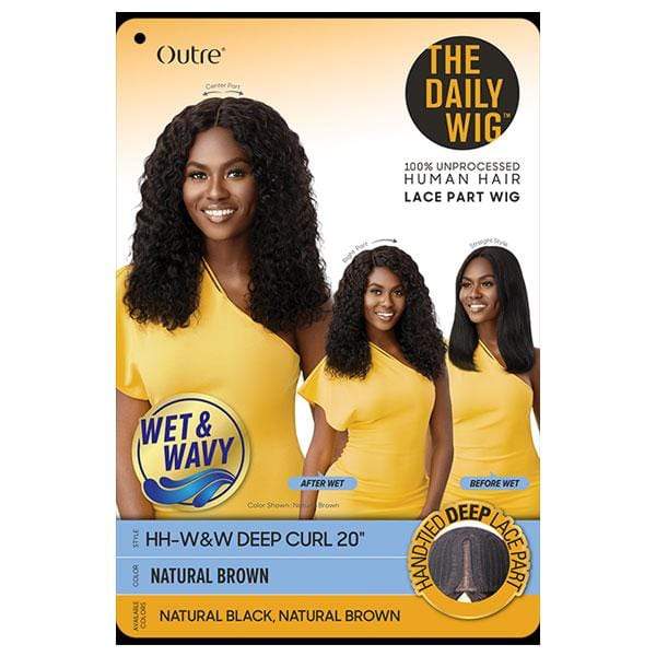 Outre The Daily Wig 100% Human Hair Wey & Wavy Wig - DEEP CURL 20" - EgoWigs.com-NATURAL BLACK