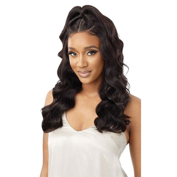 Outre 100% Human Hair Lace Wigs Outre My Tresses Black Label HD 13x4 Lace Front Wig - VRIGIN BODY 22"