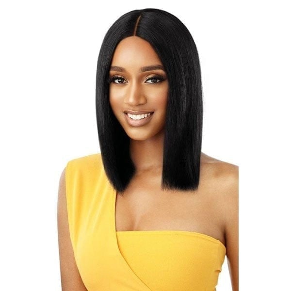 Outre 100% Human Hair Lace Wigs Outre The Daily Wig 100% Unprocessed Human Hair Wey & Wavy Wig - NATURAL CURLY 14"