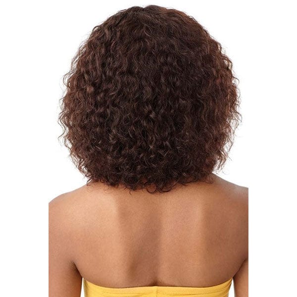 Outre 100% Human Hair Lace Wigs Outre The Daily Wig 100% Unprocessed Human Hair Wey & Wavy Wig - NATURAL DEEP 12"