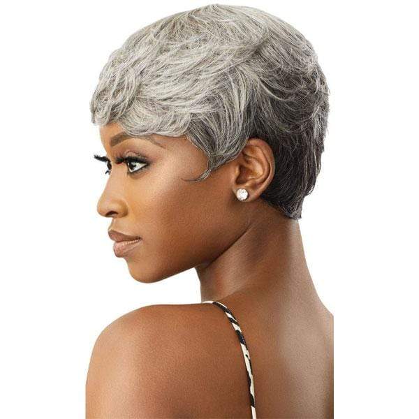 Outre 100% Human Hair Fab & Fly Gray Glamour Wig - ADDISON - EgoWigs.com-NBLK