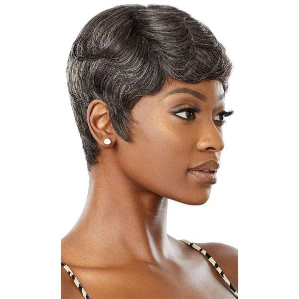 Outre 100% Human Hair Fab & Fly Gray Glamour Wig - ADDISON - EgoWigs.com-NBLK