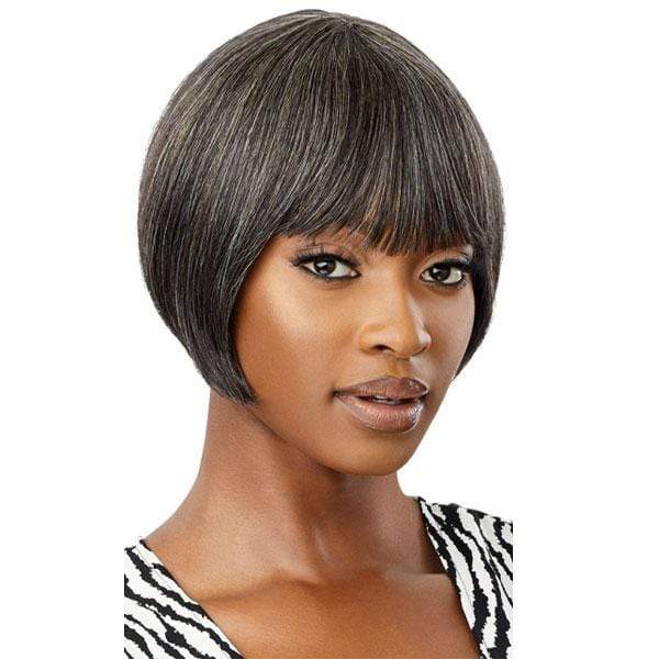 Outre 100% Human Hair Fab & Fly Gray Glamour Wig - HARRIET - EgoWigs.com-NBLK