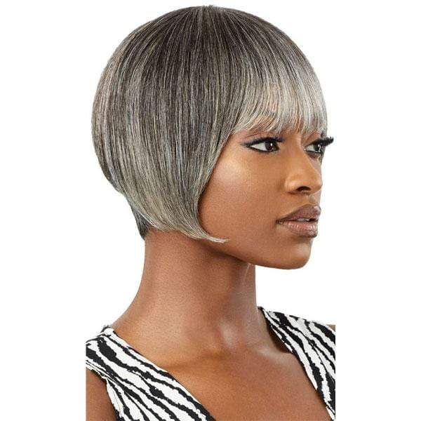 Outre 100% Human Hair Fab & Fly Gray Glamour Wig - HARRIET - EgoWigs.com-NBLK