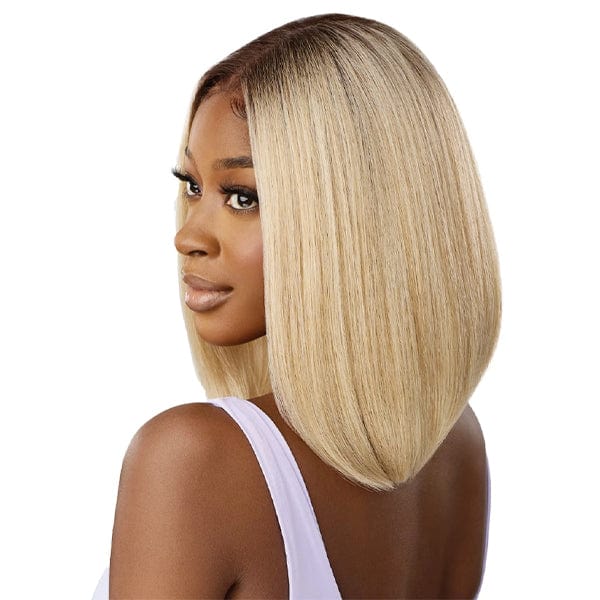 Outre Airtied Human Hair Blend Glueless 13X6 HD Lace Front Wig - HHB NATURAL YAKI 12" - EgoWigs.com