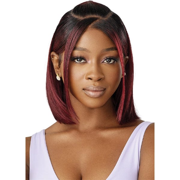 Outre Airtied Human Hair Blend Glueless 13X6 HD Lace Front Wig - HHB NATURAL YAKI 12" - EgoWigs.com