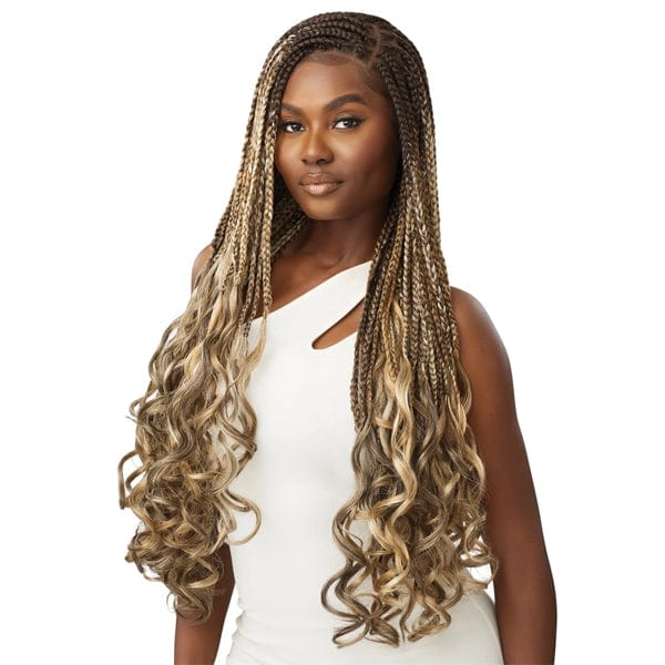 Outre Frontal Lace Wigs Outre 13x4 HD Pre-Braided Lace Front Wig - FRENCH CURL BOX BRAIDS 32"