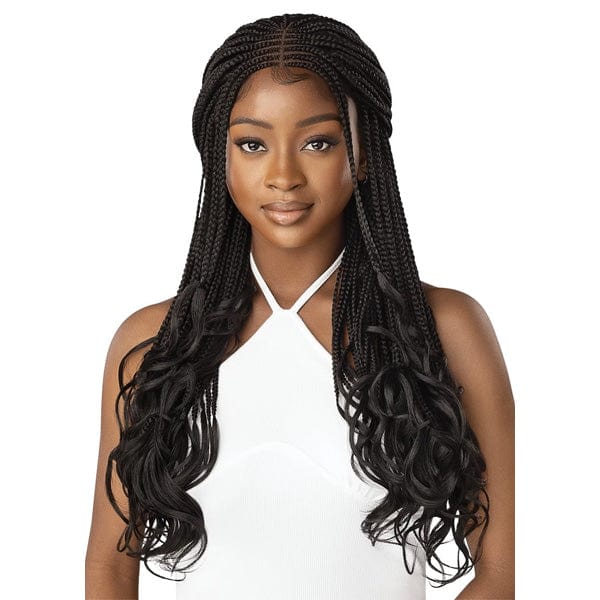 Outre Frontal Lace Wigs Outre 4x4 HD Pre-Braided Lace Front Wig - MIDDLE PART FRENCH CURL BOX BRAIDS 26"