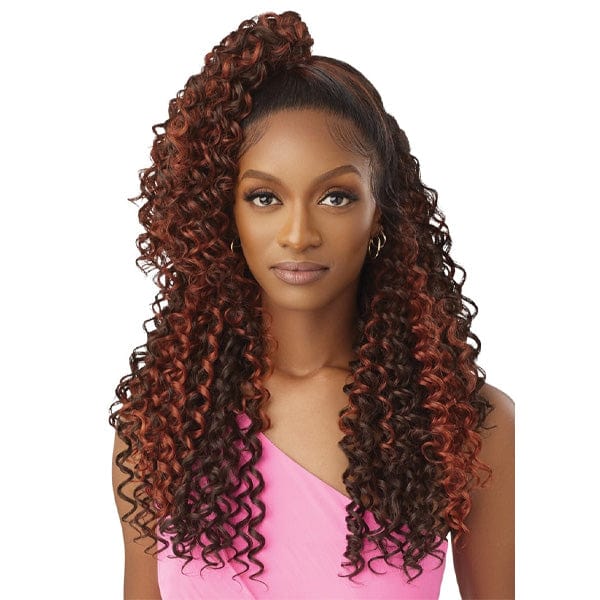 Outre Frontal Lace Wigs Outre Airtied Human Hair Blend Glueless 13X6 HD Lace Front Wig - HHB DOMINICAN CURLY 22"