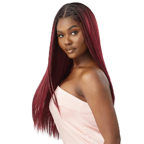 Outre Frontal Lace Wigs Outre Airtied Human Hair Blend Glueless 13X6 HD Lace Front Wig - HHB SLEEK YAKI 28"