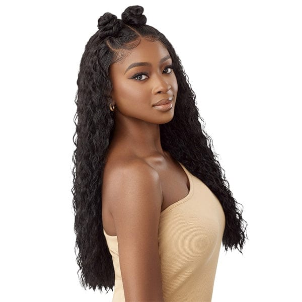 Outre Frontal Lace Wigs Outre Human Hair Blend 5x5 Lace Closure Wig - HBB PERUVIAN WATER WAVE 24"