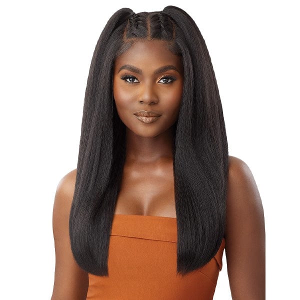 Outre Frontal Lace Wigs Outre Human Hair Blend 5x5 Lace Closure Wig - HHB KINKY STRAIGHT 24"