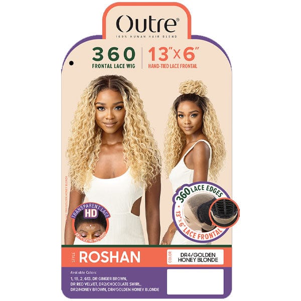 Outre Frontal Lace Wigs Outre & Play Human Hair Blend 360 Lace Front Wig - ROSHAN