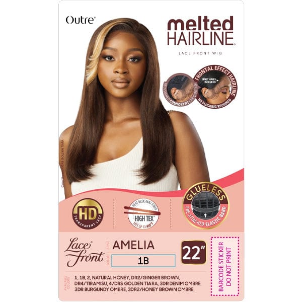 Outre Frontal Lace Wigs Outre Synthetic Melted Hairline HD Lace Front Wig - AMELIA