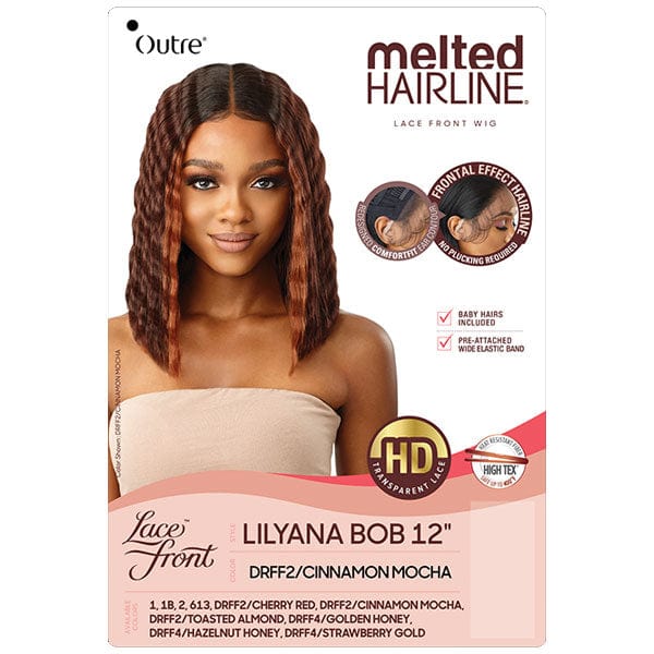 Outre Frontal Lace Wigs Outre Synthetic Melted Hairline HD Lace Front Wig - LILYANA BOB 12"