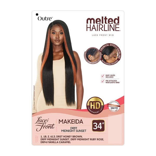 Outre Frontal Lace Wigs Outre Synthetic Melted Hairline HD Lace Front Wig - MAKEIDA