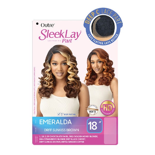 Outre Synthetic Sleeklay Part HD Lace Front Wig - EMERALDA - EgoWigs.com-1 - BLACK