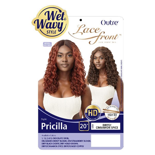 Outre Frontal Lace Wigs Outre Synthetic Swiss Wet & Wavy Lace Front Wig - PRICILLA