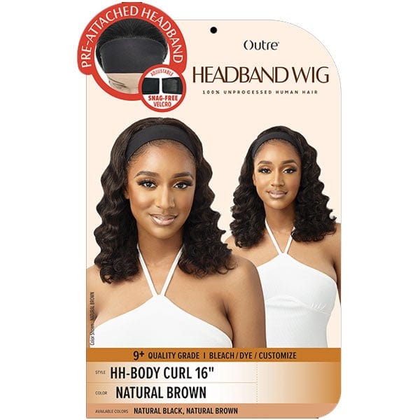 Outre Half Wigs Outre 100% Unprocessed Human Hair Headband Wig - BODY CURL 16"