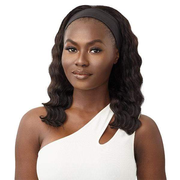 Outre 100% Human Hair Headband Wig - BODY WAVE 18" - EgoWigs.com-NATURAL BLACK