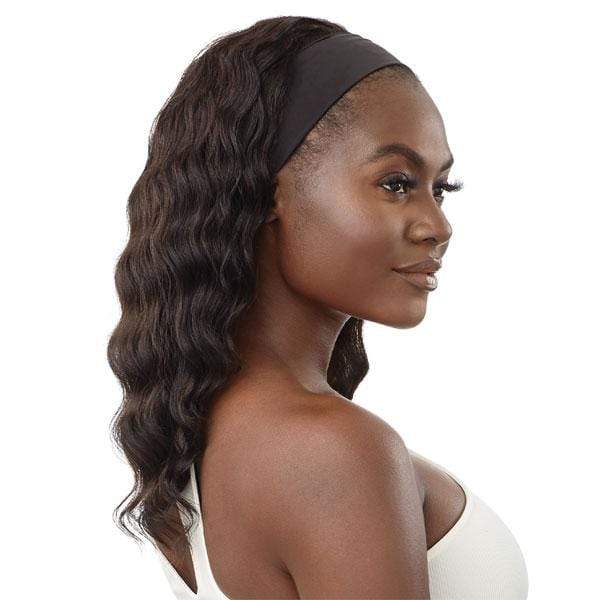 Outre 100% Human Hair Headband Wig - BODY WAVE 18" - EgoWigs.com-NATURAL BLACK