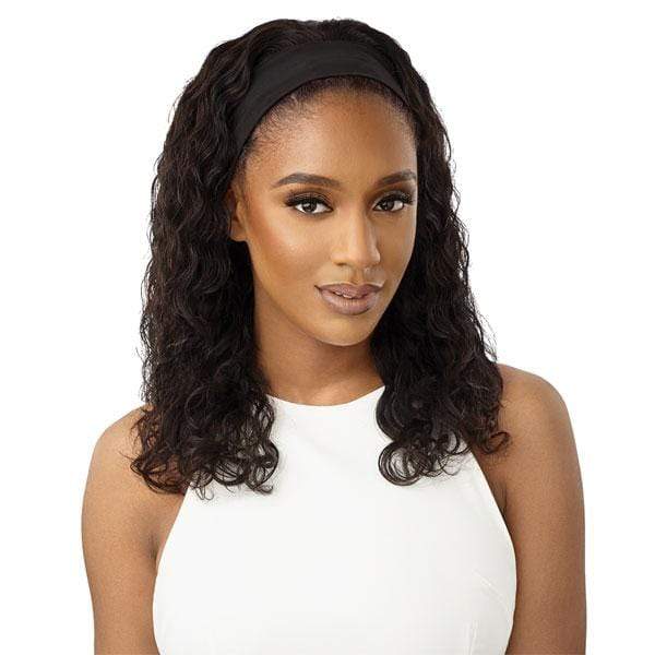 Outre 100% Human Hair Headband Wig - NATURAL WAVE 18" - EgoWigs.com-NATURAL BLACK