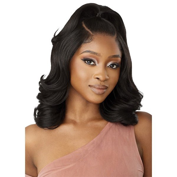 Outre Human Hair Blend 5x5 Lace Closure Wig - HHB BODY WAVE 16" - EgoWigs.com