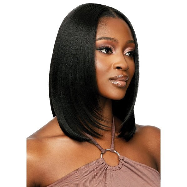 Outre Human Hair Blend 5x5 Lace Closure Wig - HHB NATURAL YAKI 14" - EgoWigs.com