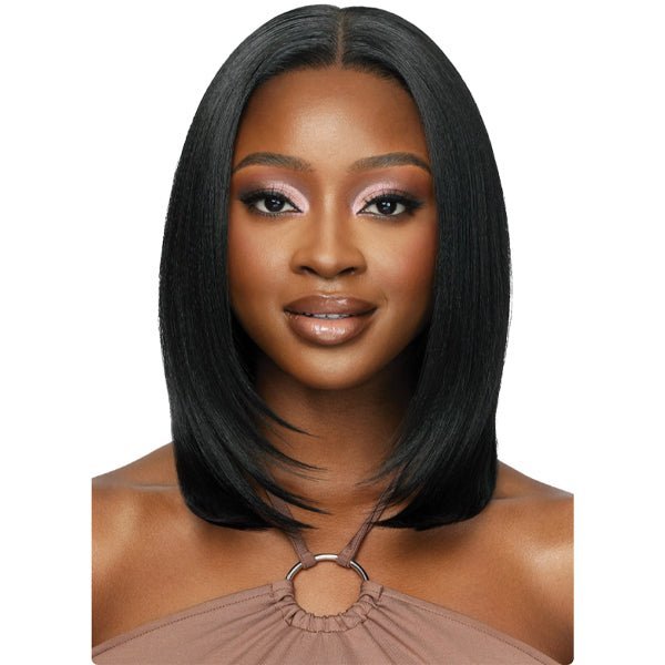 Outre Human Hair Blend 5x5 Lace Closure Wig - HHB NATURAL YAKI 14" - EgoWigs.com