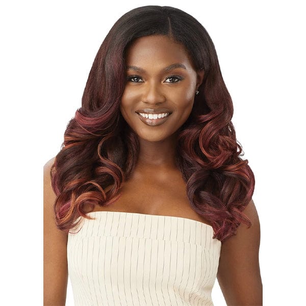 Outre Human Hair Blend Full Wigs Outre Big Beautiful HH Blend Leave Out U Part Wig - DOMINICAN BODY CURL 20"