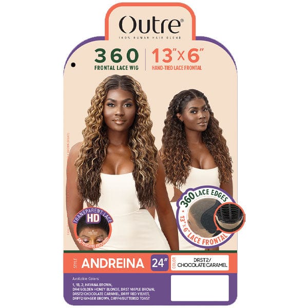 Outre Human Hair Blend Lace Wigs Outre & Play Human Hair Blend 360 Lace Front Wig - ANDREINA