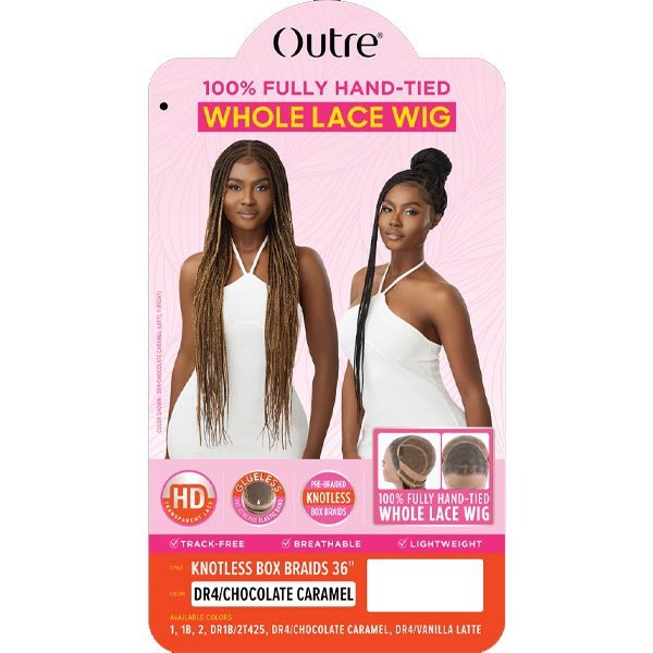 Outre Synthetic 100% Fully Hand-tied Whole Lace Wig - KNOTLESS BOX BRAIDS 36" - EgoWigs.com