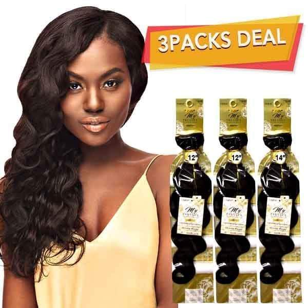 Outre Unprocessed Bundle Hair Outre MyTresses Gold Label 100% Unprocessed Human Hair Weave 3 bundles - NATURAL BODY 10"-22"