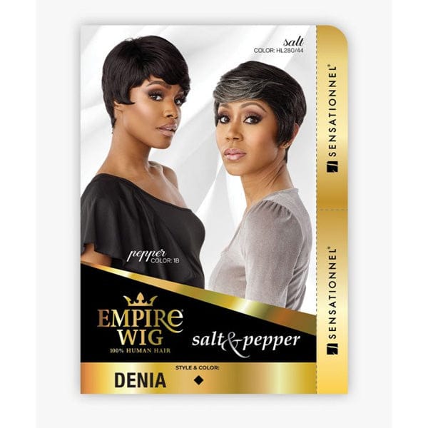 Sensationnel 100% Human Hair Full Wigs Sensationnel Empire Salt & Pepper 100% Human Hair Celebrity Series Wig - DENIA